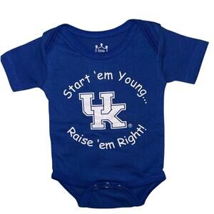 6 months infant Royal Kentucky Wildcats Start 'Em Young raise ‘em right Bodysuit